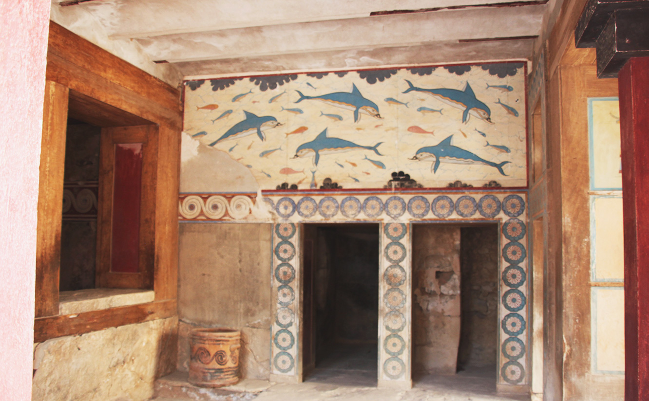 Ein Urlaub auf Kreta: Das Delphin-Fresko von Knossos